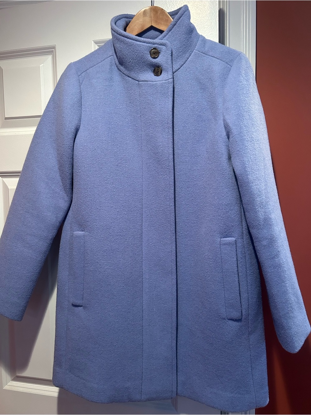 Jcrew Button Neck Wool Blend  City Coat 
size 6